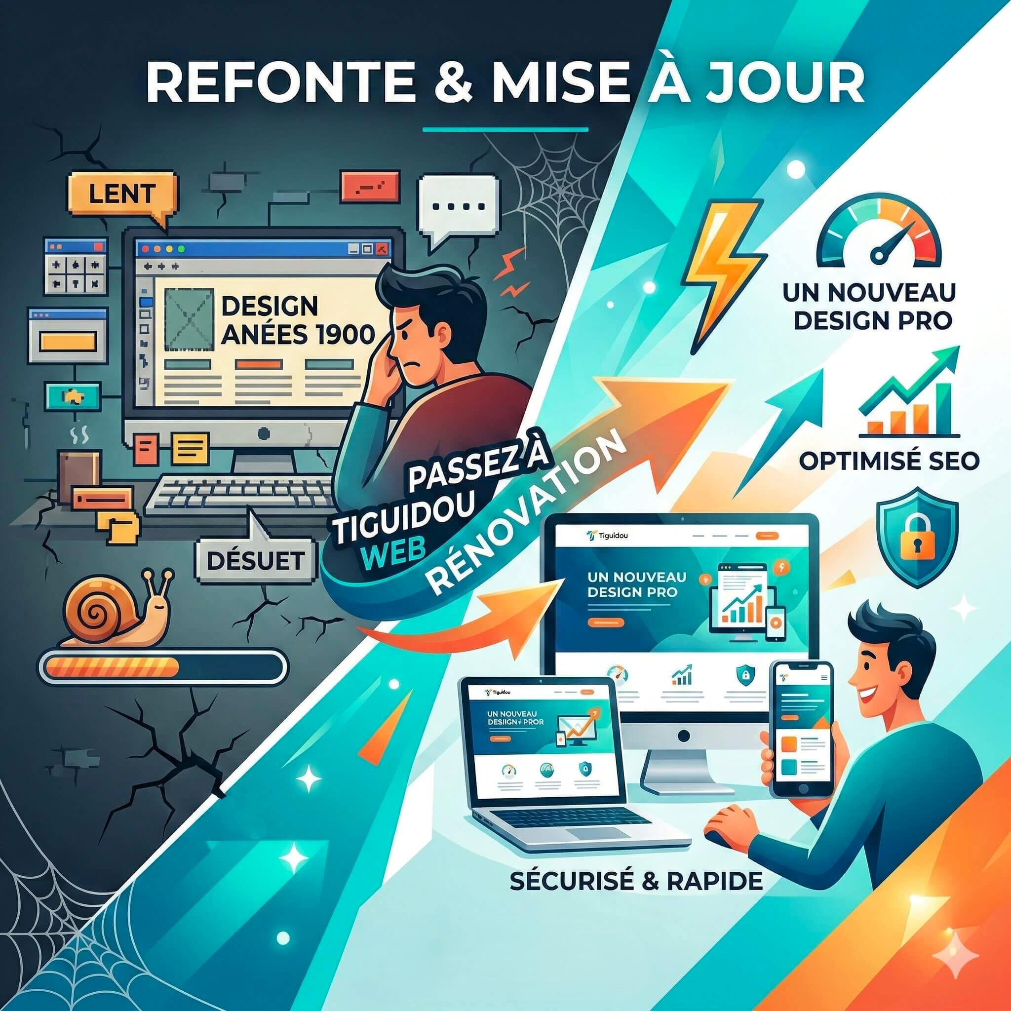 Refonte site web — passez à l'agence Tiguidou